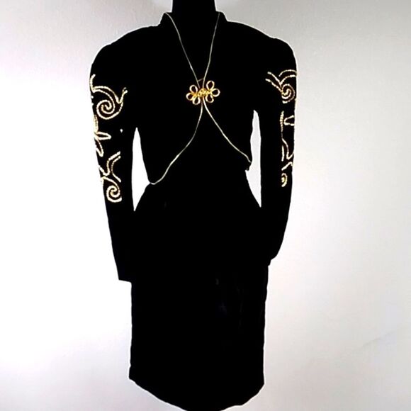 NIKI Dresses & Skirts - Vintage Karen Lucas For Niki ILGWU Made In USA Velvet Women Dress Size 12